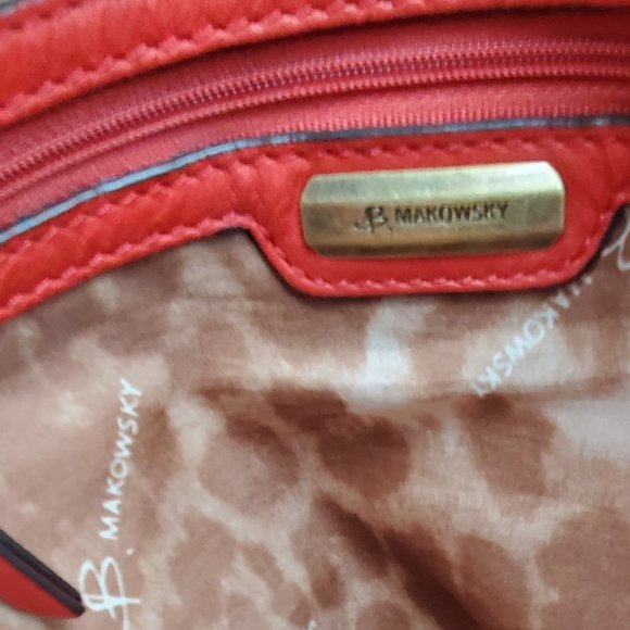 B. Makowsky Cherry Red Nantucket Satchel - Picture 11 of 15